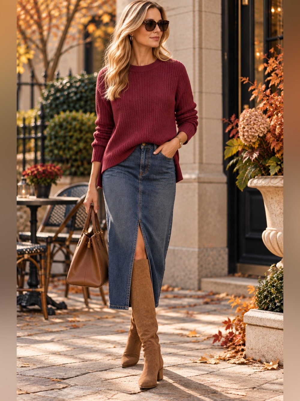 Lord & Taylor Ribbed Crewneck Sweater in Burgundy